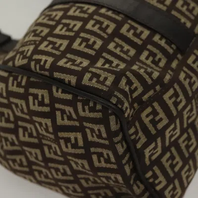 Pre-owned Fendi Zucchino Brown Canvas Shoulder Bag ()