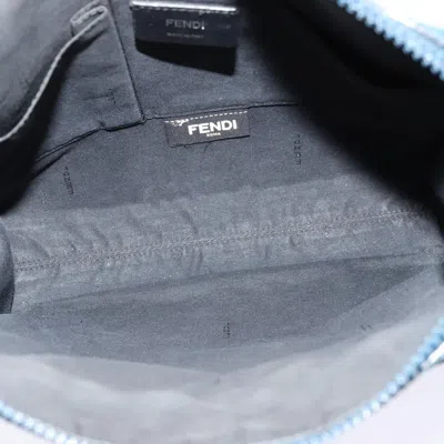 Pre-owned Fendi Zucca Blue Canvas, Leather Shoulder Bag ()