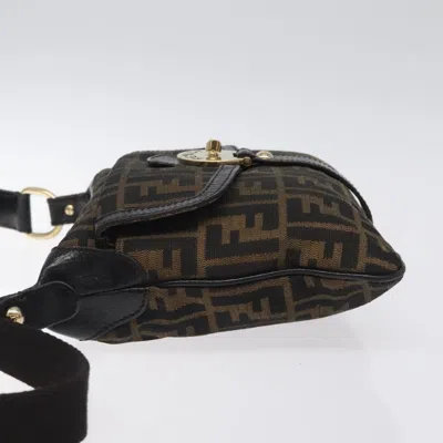 Pre-owned Fendi Zucchino Brown Canvas Shoulder Bag ()