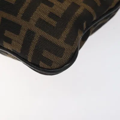 Pre-owned Fendi Zucchino Brown Canvas Shoulder Bag ()