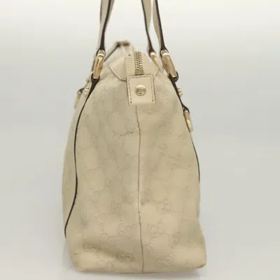 Pre-owned Gucci Abbey White Canvas, Leather Tote Bag ()