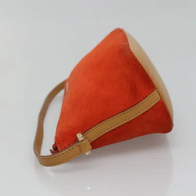 Pre-owned Gucci Baguette Orange Suede Clutch Bag ()