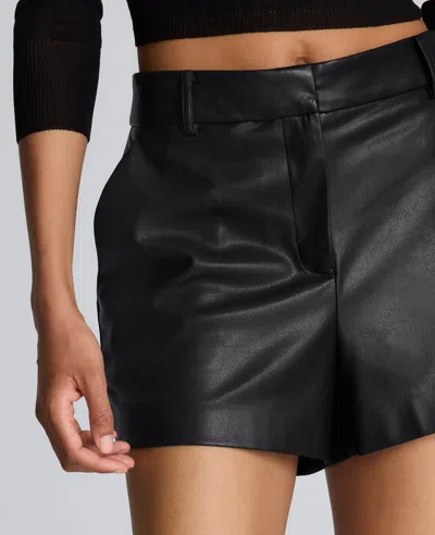 Kenneth Cole Faux Leather Fly Front Short In Black