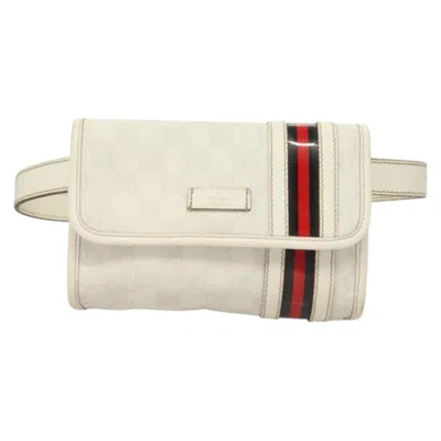 Pre-owned Gucci Belt Bag White Pvc Clutch Bag ()