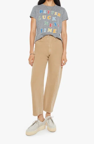 Mother The Boxy Goodie Goodie Tee In Better Luck Next Time In Gray