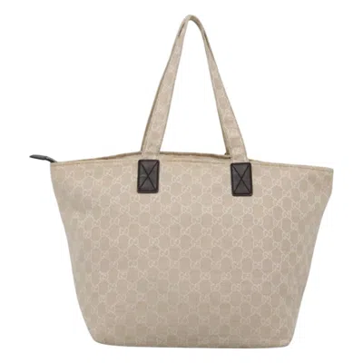 Pre-owned Gucci Gg Canvas Beige Canvas Tote Bag ()