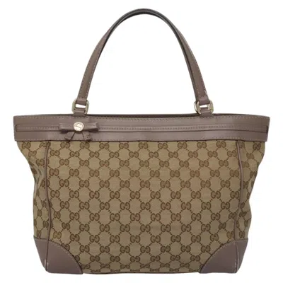 Pre-owned Gucci Gg Canvas Beige Canvas Tote Bag ()