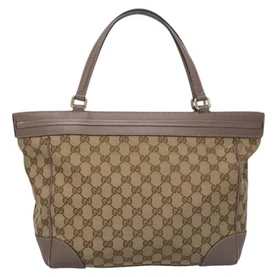 Pre-owned Gucci Gg Canvas Beige Canvas Tote Bag ()