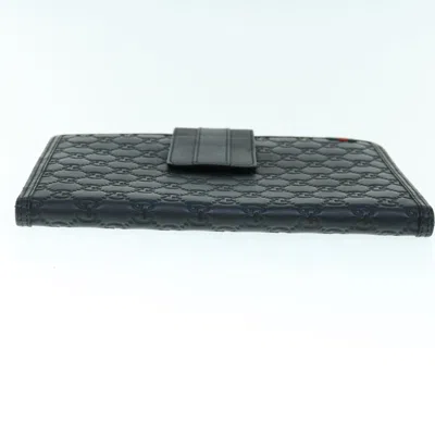 Pre-owned Gucci Ssima Black Canvas Wallet  ()