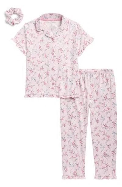 Laura Ashley Velour Two-piece Pajamas & Scrunchie Set In Purple