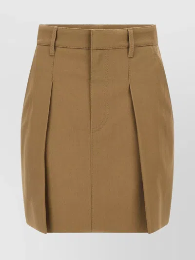 Brunello Cucinelli Pleated Skirt Featuring Side And Back Pockets In Animal Print