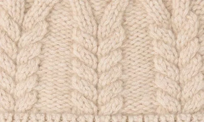 Sofia Cashmere Cable Stitched Cuffed Cashmere Beanie In Neutral