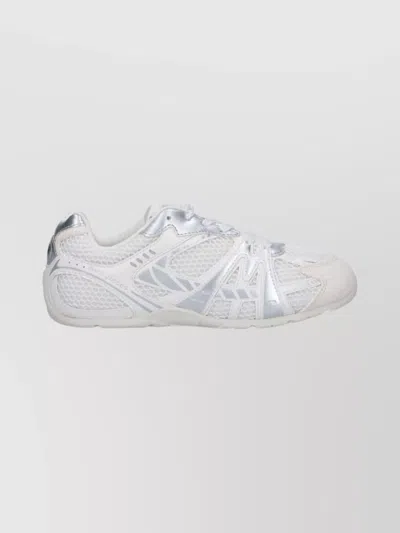Marc Jacobs Low Top Sneakers With Mesh Upper And Metallic Accents In White