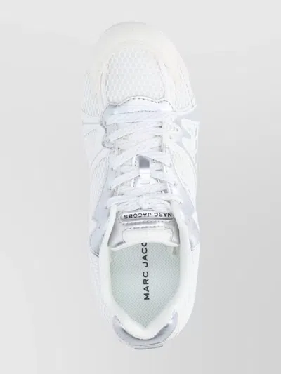 Marc Jacobs Low Top Sneakers With Mesh Upper And Metallic Accents In White