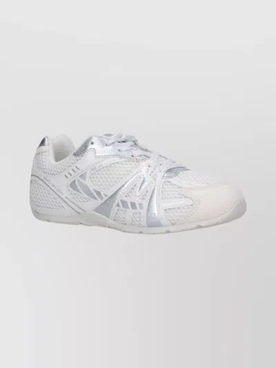 Marc Jacobs Low Top Sneakers With Mesh Upper And Metallic Accents In White