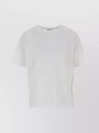 Dries Van Noten Cotton Heydu T-shirt With Crew Neck And Buttons In White