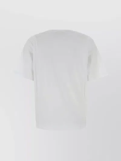 Dries Van Noten Cotton Heydu T-shirt With Crew Neck And Buttons In White