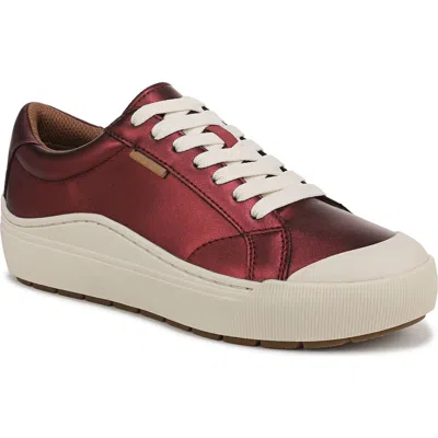 Dr. Scholl's Women's Time Off Lace Up Platform Sneakers In Burgundy