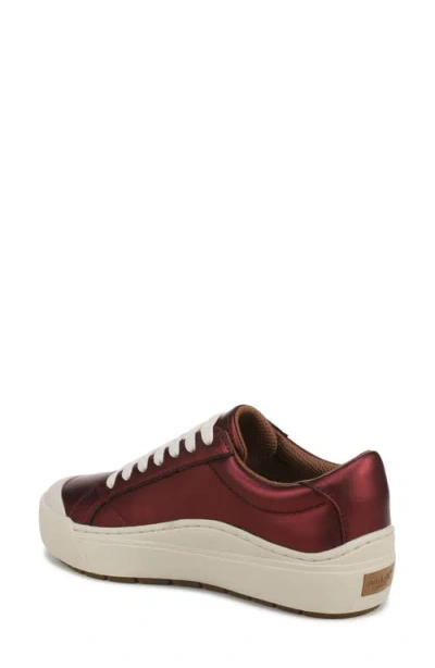 Dr. Scholl's Women's Time Off Lace Up Platform Sneakers In Burgundy