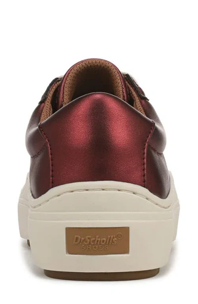 Dr. Scholl's Women's Time Off Lace Up Platform Sneakers In Burgundy