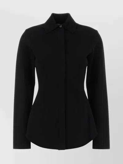 Sportmax Cardigan With Collared Design And Long Sleeves In Black