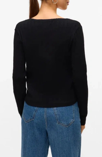 Vero Moda Willow Scallop Cardigan In Black