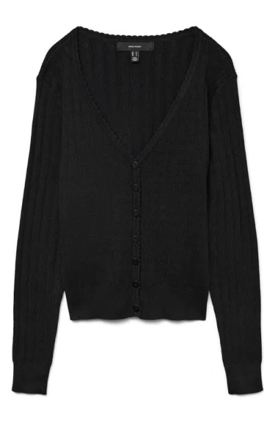 Vero Moda Willow Scallop Cardigan In Black