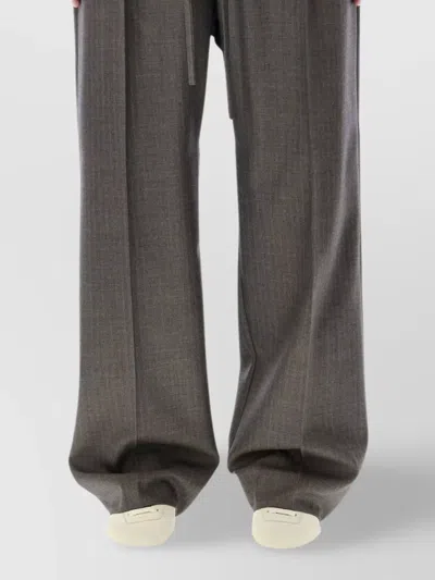 Fear Of God Heather Chevron Wool Drawstring Pants In Gray