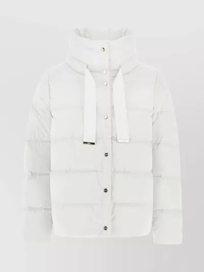 Herno Quilted Cape Jacket High Collar In White
