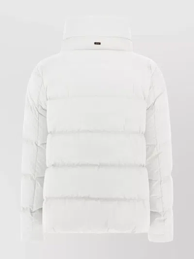 Herno Quilted Cape Jacket High Collar In White