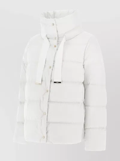 Herno Quilted Cape Jacket High Collar In White