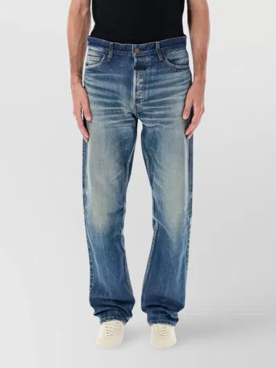 Fear Of God Relaxed Straight Leg Denim Trousers In Blue