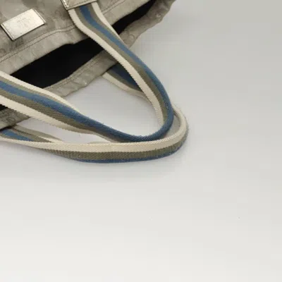 Pre-owned Gucci Sherry Silver Canvas Tote Bag ()