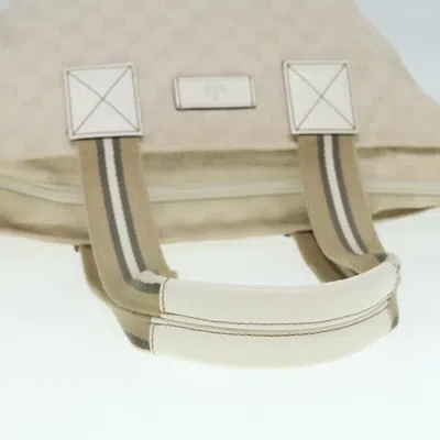 Pre-owned Gucci Sherry White Canvas Tote Bag ()