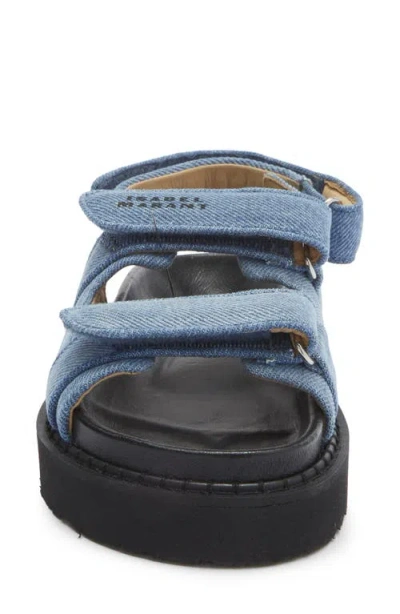 Isabel Marant Touch-strap Denim Slingback Sandals In Blue