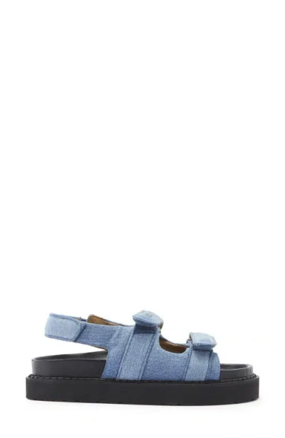 Isabel Marant Touch-strap Denim Slingback Sandals In Blue