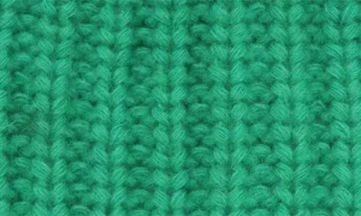 Portolano Chunky Wool Blend Beanie With Faux Fur Pompom In Green