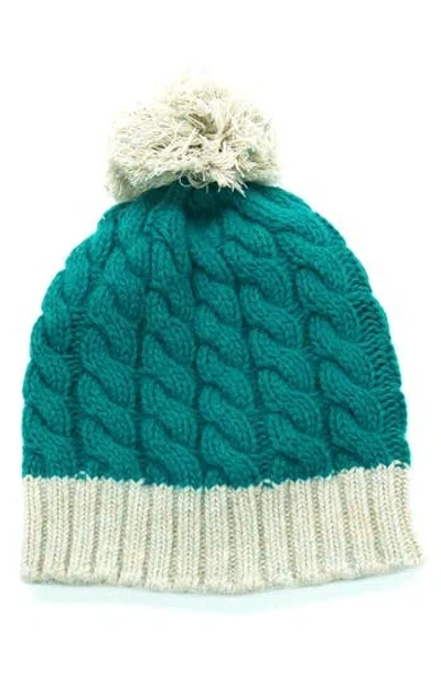 Portolano Wool Blend Pompom Beanie In Green