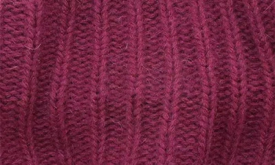 Portolano Rickrack Stitch Wool Blend Beanie In Burgundy