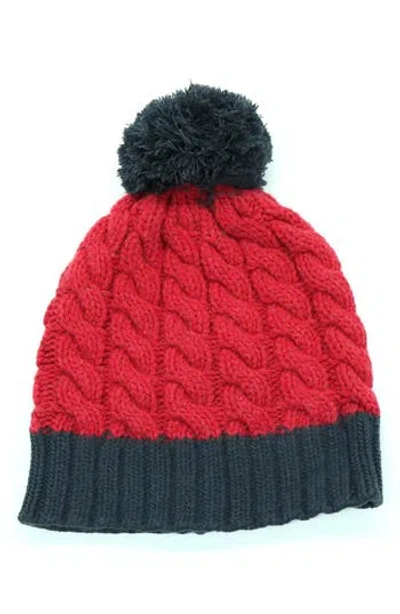 Portolano Wool Blend Pompom Beanie In Red