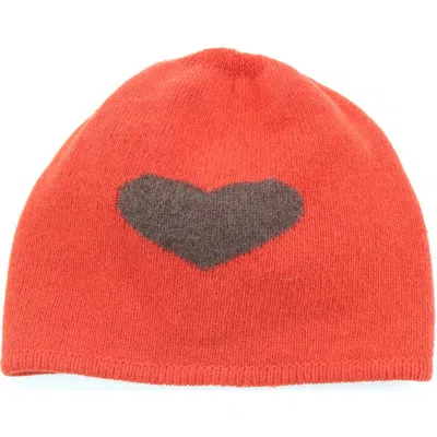 Portolano Heart Wool Blend Beanie In Red