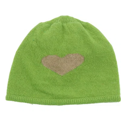 Portolano Heart Wool Blend Beanie In Green