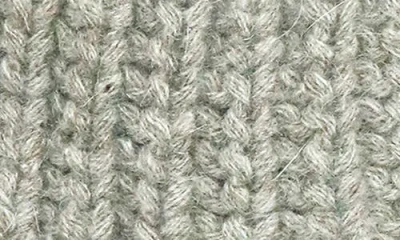 Portolano Chunky Wool Blend Beanie With Faux Fur Pompom In Gray