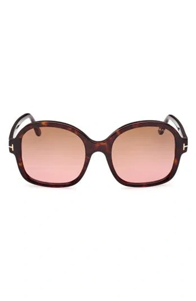 Tom Ford Hanley Brown Butterfly Ladies Sunglasses Ft1034 52f 57