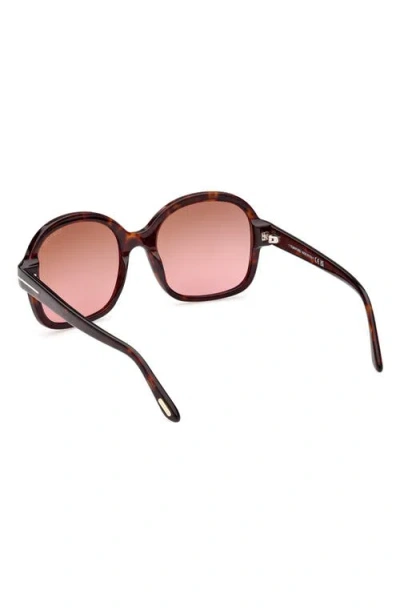 Tom Ford Hanley Brown Butterfly Ladies Sunglasses Ft1034 52f 57
