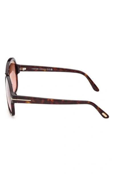 Tom Ford Hanley Brown Butterfly Ladies Sunglasses Ft1034 52f 57