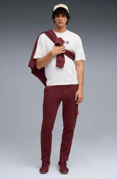 Puma Essentials Embossed Cargo Pants In Brown