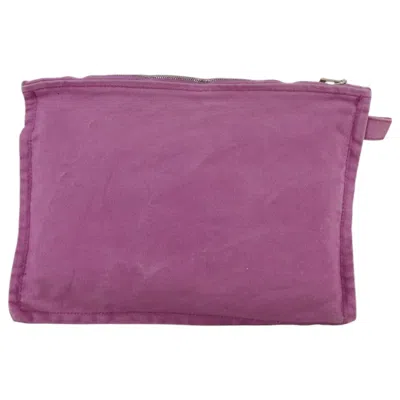 Pre-owned Hermes Hermès Bora Bora Purple Canvas Clutch Bag ()