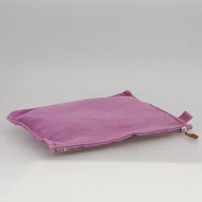 Pre-owned Hermes Hermès Bora Bora Purple Canvas Clutch Bag ()