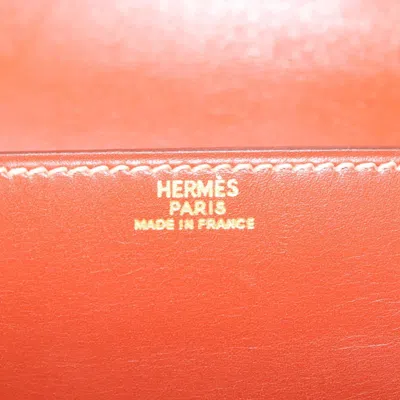 Pre-owned Hermes Hermès Floride Brown,gold Leather Clutch Bag ()